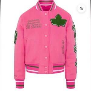 *NEW*~FULL LENGTH TIMELESS IVY VARSITY AKA LETTERMAN JACKET,PINK #PhoreverPhirst